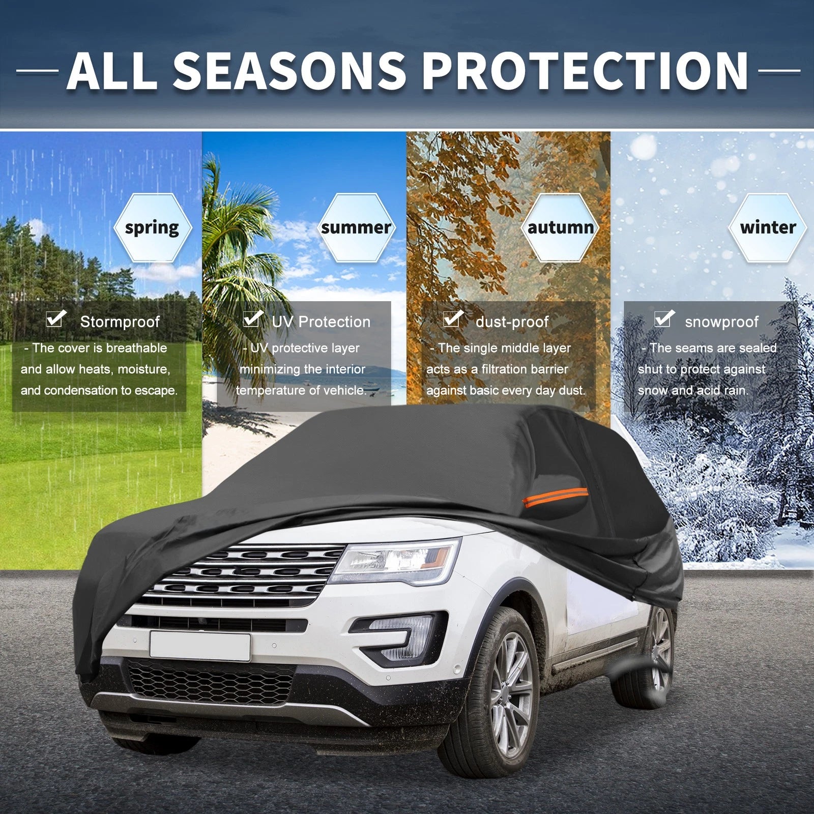 Waterproof Aluminum Film Car Cover for Ford Explorer (2011–2023)