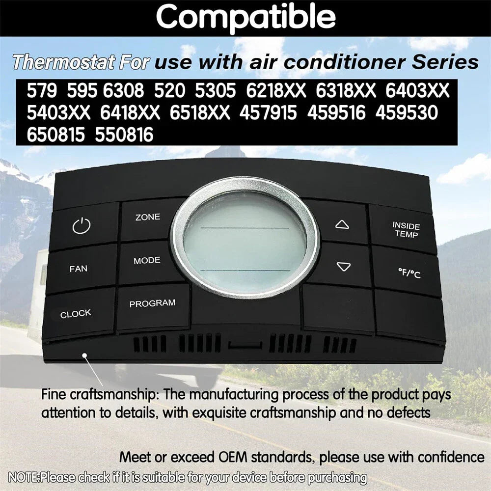 Multi-Zone RV Thermostat Control Center  10-Button 12V