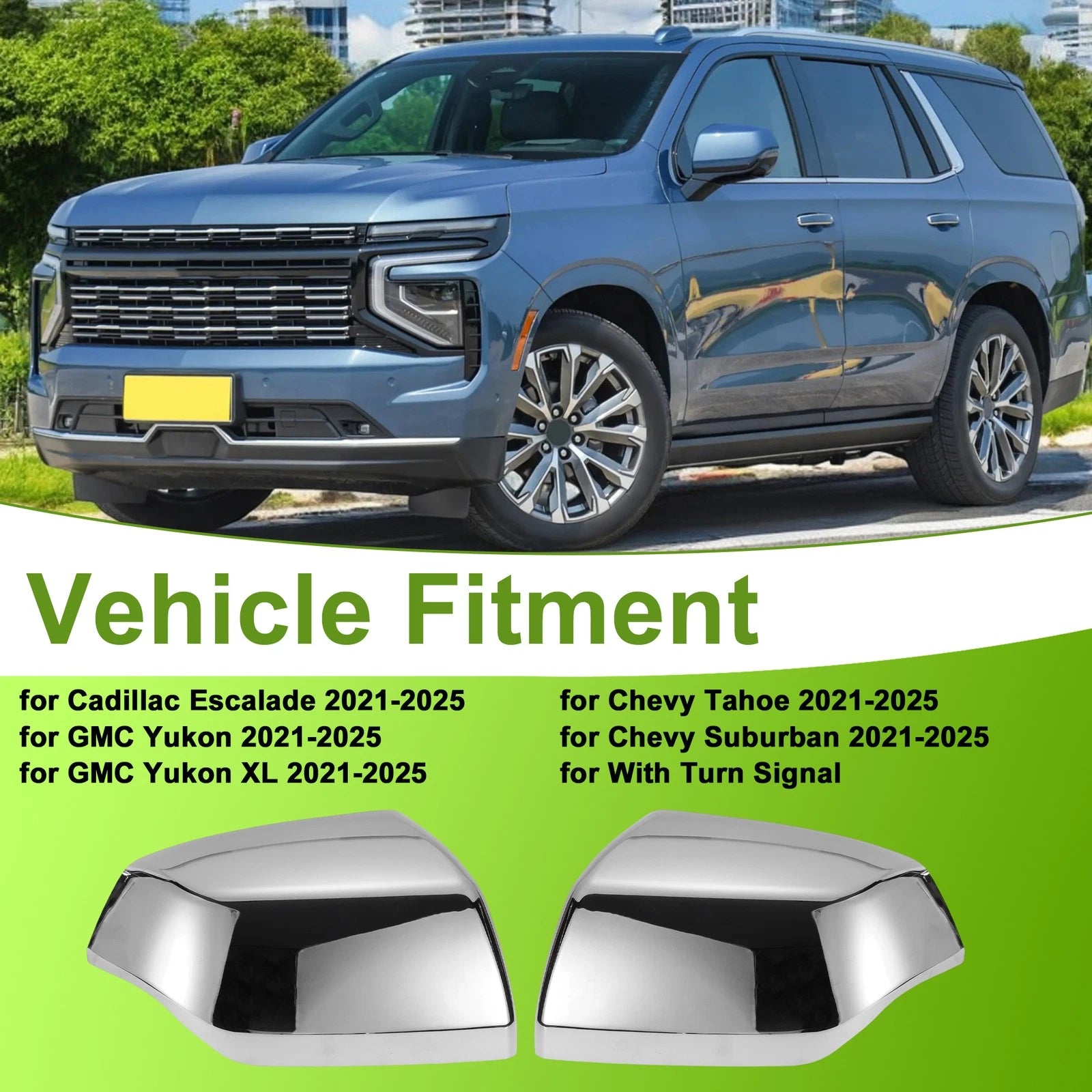 Set of 2 Side Mirror Cover Caps for Cadillac Escalade (2021–2025)