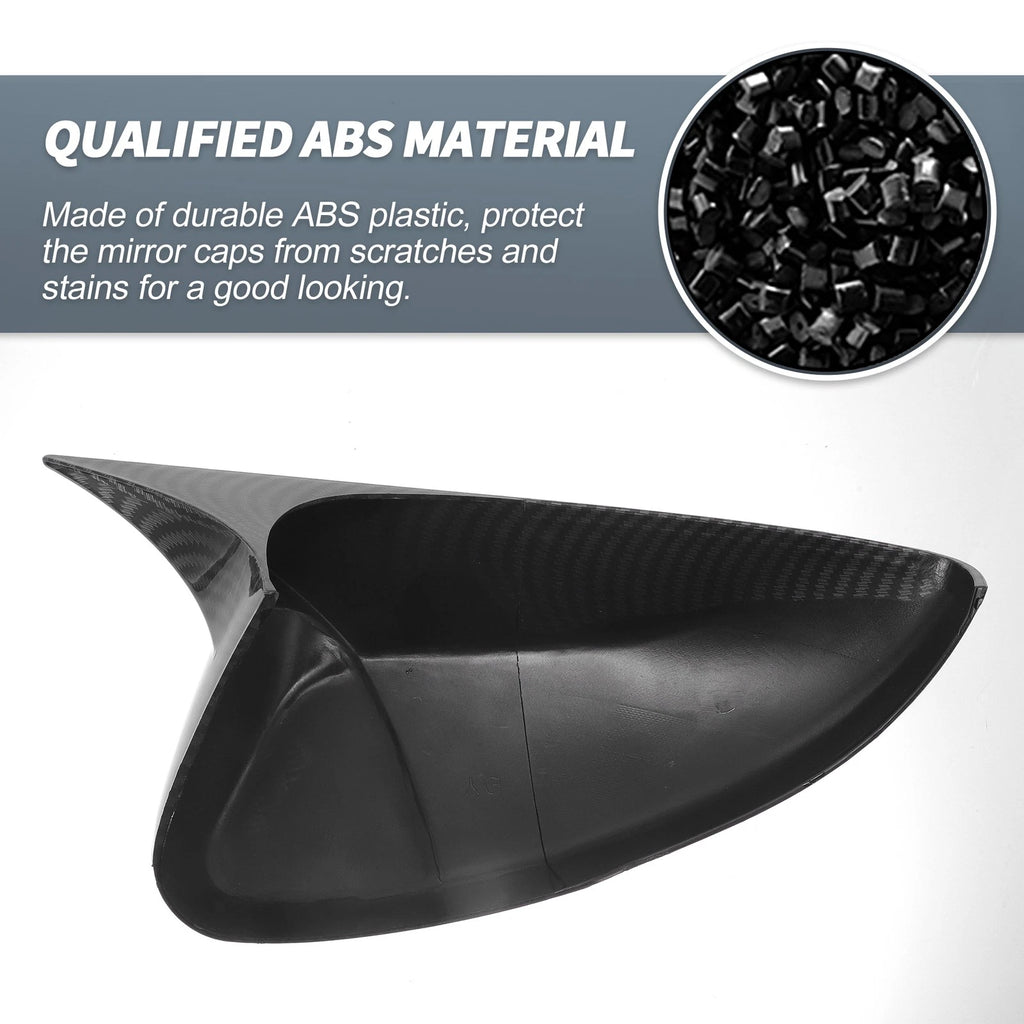 Pair Rearview Mirror Cover Overlay Black Carbon Fiber for Honda Accord (2018–2020) 634149921065