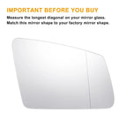 White Heated Mirror Glass Pair for Mercedes-Benz E-Class