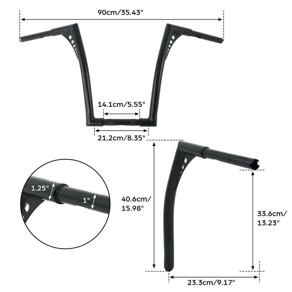 16" Fat 1 1/4" Handlebar Hanger Bar for Harley Sportster XL883 XL1200 (2004–2023)