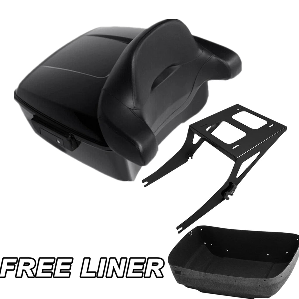 Trunk Backrest Pad Mount Rack for Harley Fat Boy FLST (2008–2016)