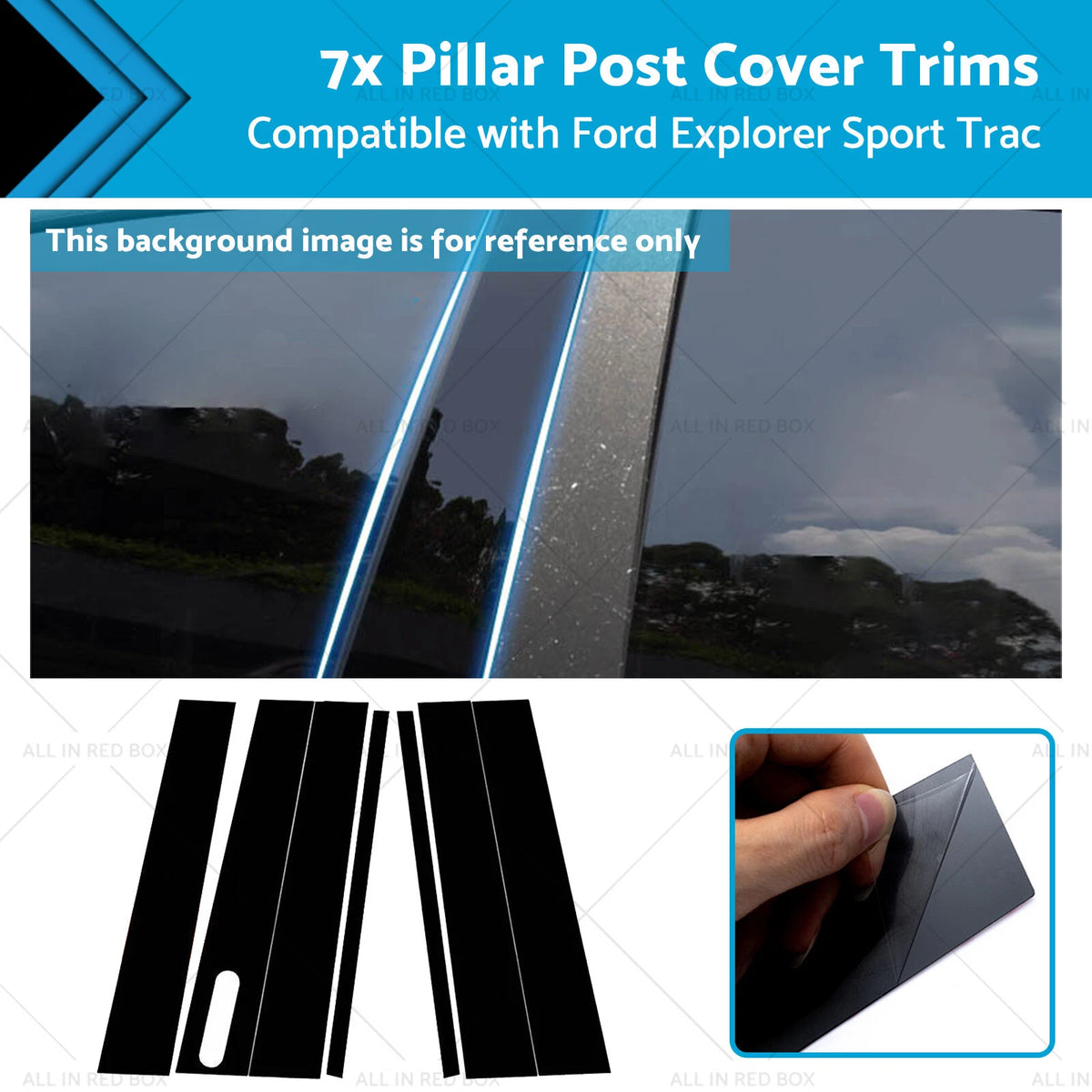 7x Pillar Post Cover Trims for Ford Explorer (2002–2010) Sport Trac (2007–2010)