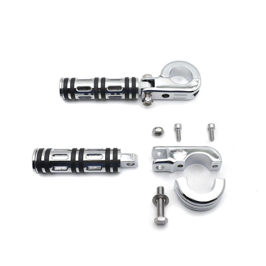 Chrome Edge 1.25" 32MM Foot Pegs for Harley Touring Sportster Dyna