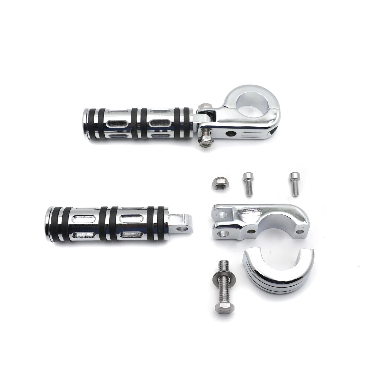 Chrome Edge 1.25" 32MM Foot Pegs for Harley Touring Sportster Dyna