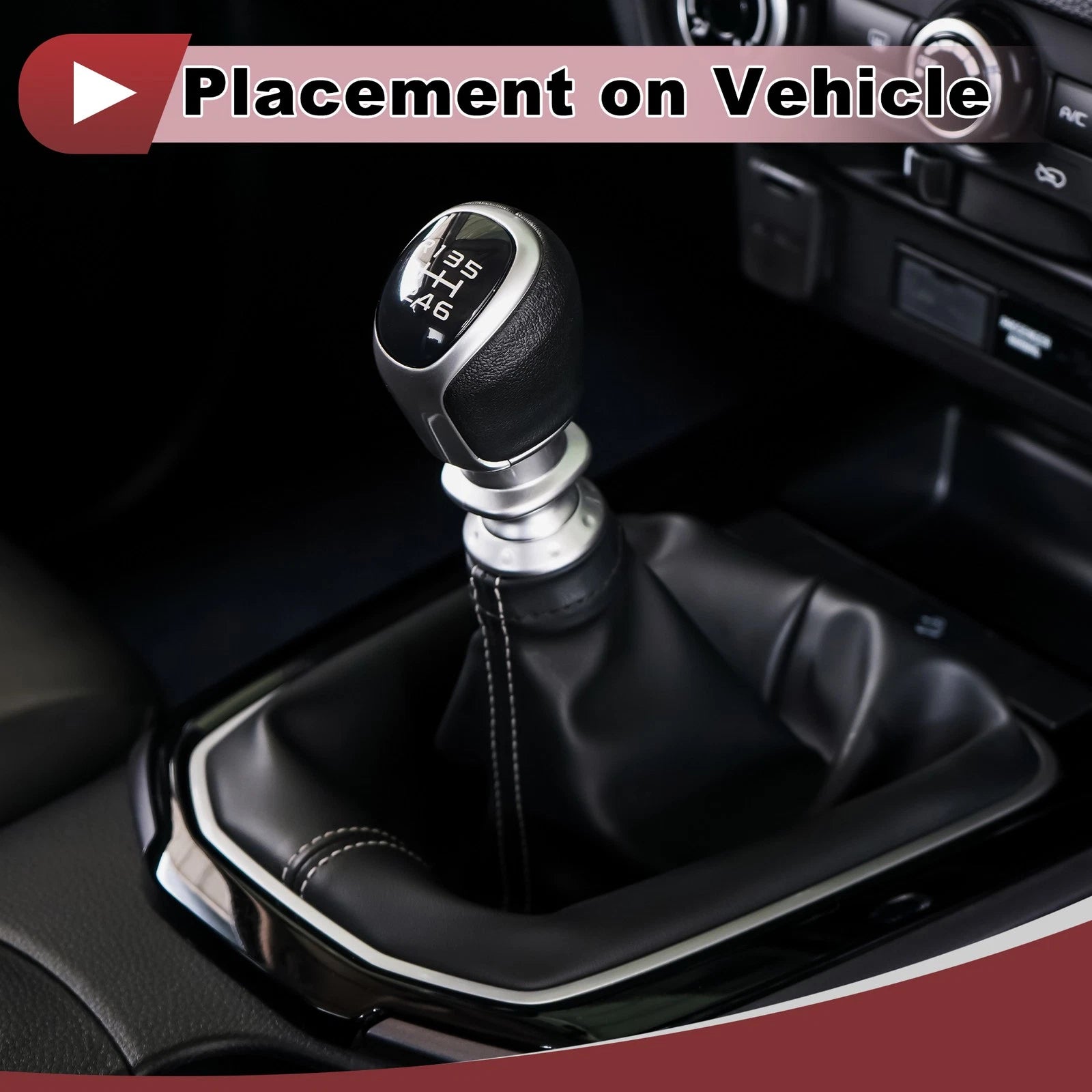 Gear Shift Stick Gaiter for Suzuki Swift (2005–2010) Black Red Faux Leather