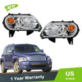 Set of 2 Headlights for Chevy HHR (2006–2011) Halogen Chrome Housing Clear