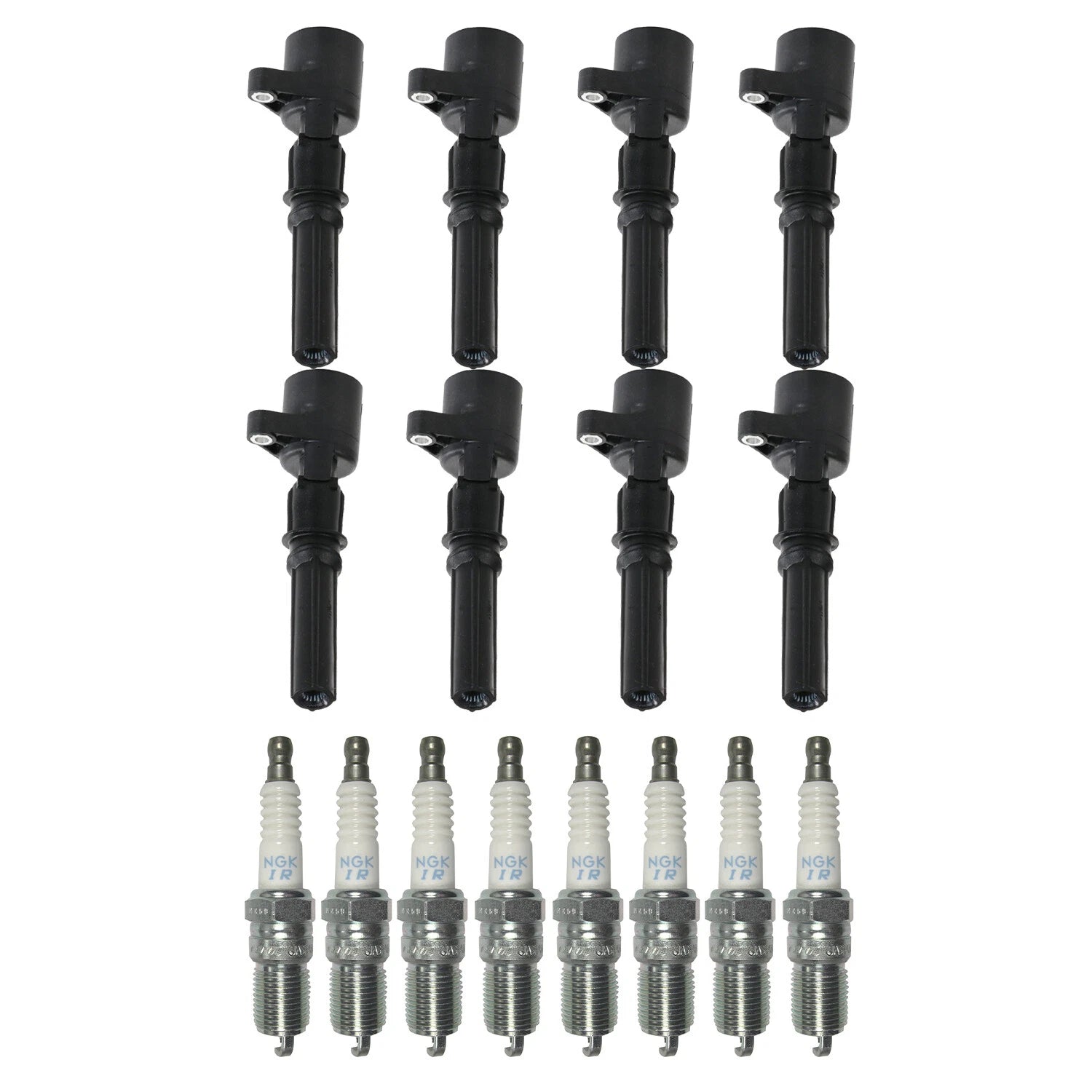 Set of 8 Ignition Coils & NGK Laser Iridium Spark Plugs for DeVille E-150 V8