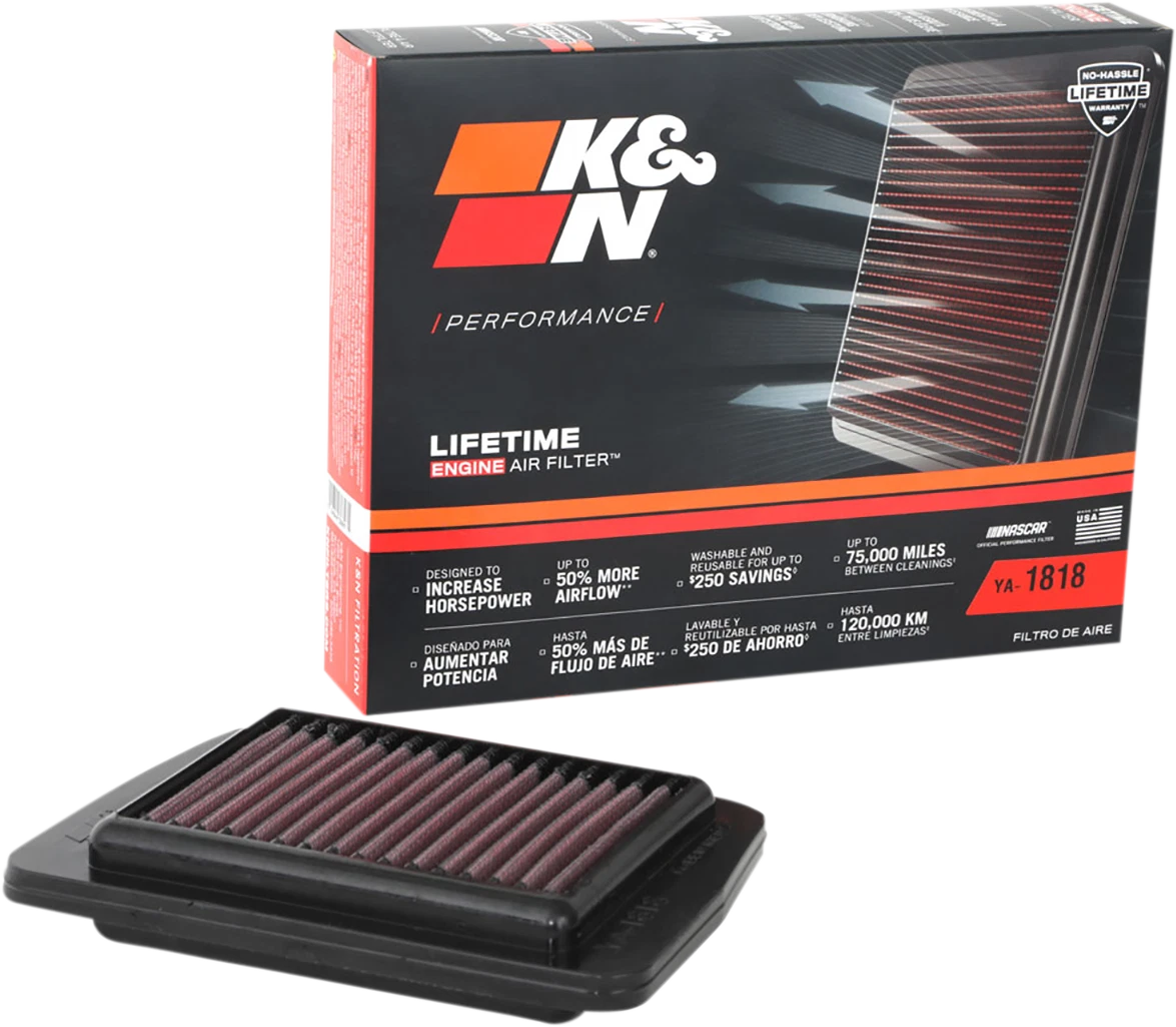 K&N High-Flow Air Filter for Yamaha YA-1818 (OE Replacement)