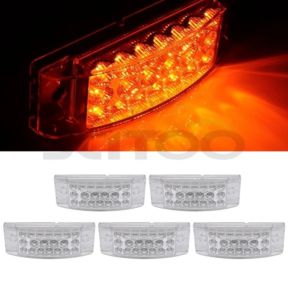 5PCS 6" Amber 20LED Clear Lens Turn Signal Side Marker Lights for Freightliner