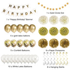 Gold White Balloon Garland Arch for Birthday Wedding Party Decor
