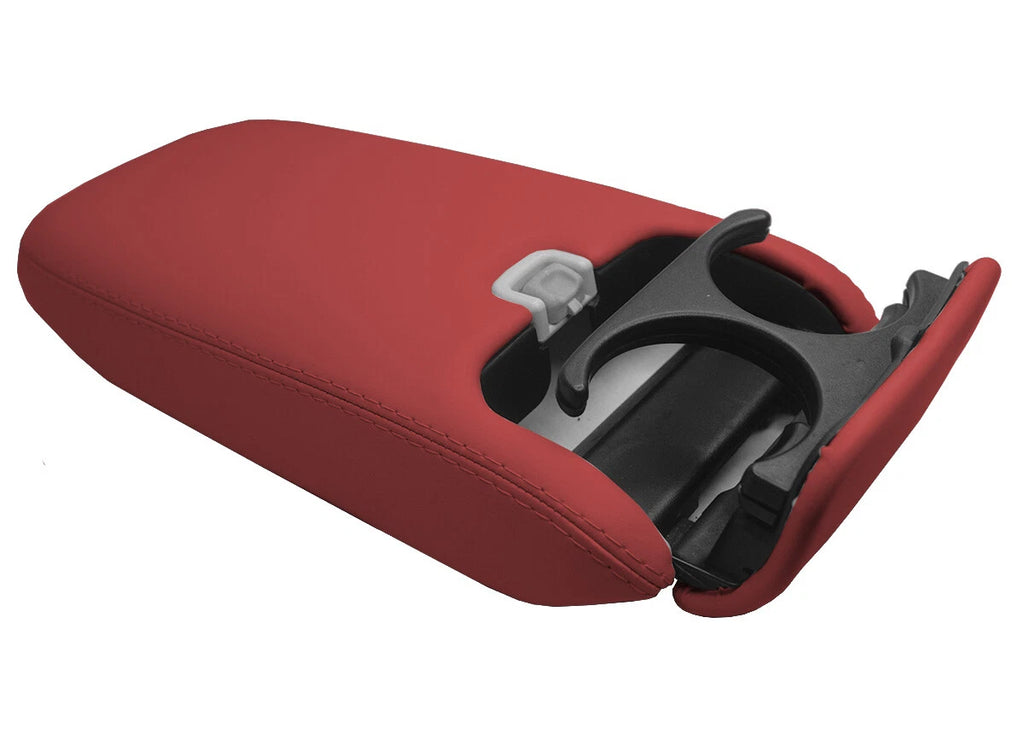 Leather Console Lid Armrest Cover for Jaguar XK XK8 XKR (1997–2006) Red