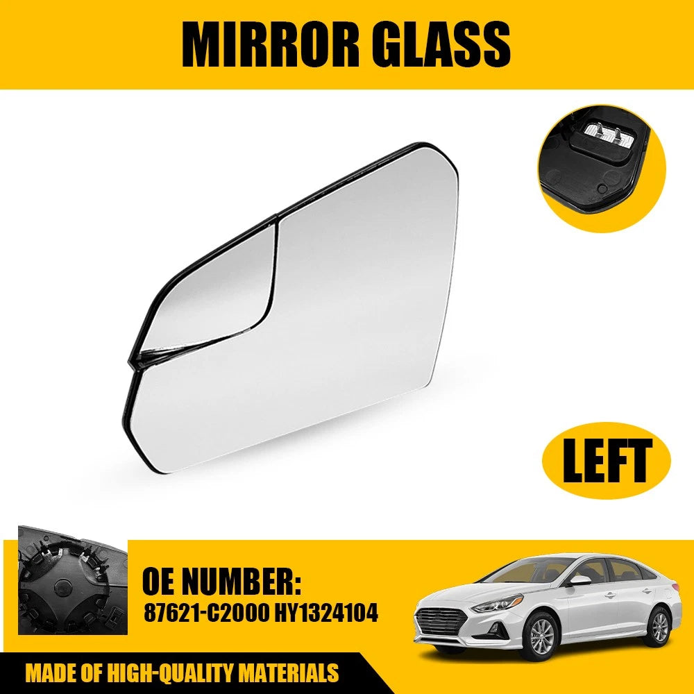 Heated Mirror Glass for Hyundai Sonata (2015–2019) Left Driver Side