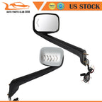 Set of 2 Chrome Hood Mirror Turn Signal Lights for Cascadia (2018-On)