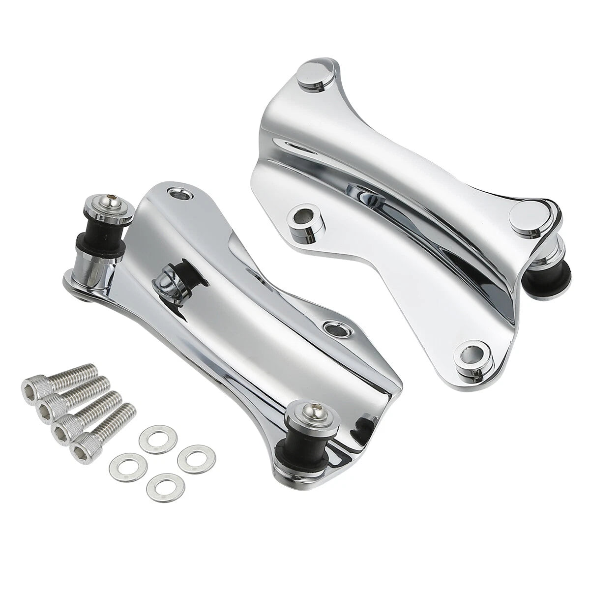 Chrome 4 Point Docking Hardware Kit for Harley Road King, Street Glide (2014–2025)