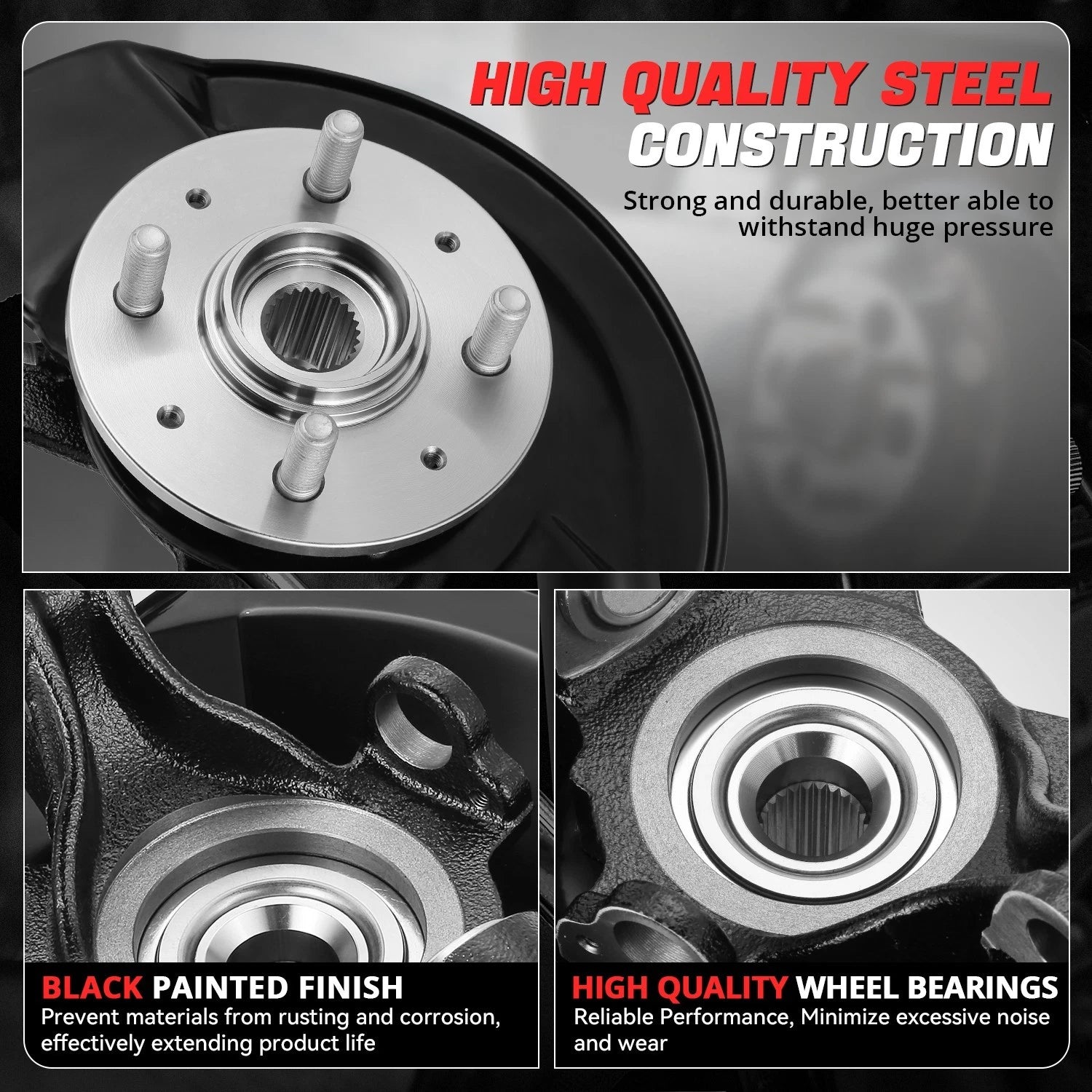Front Left Driver Loaded Wheel Bearing Knuckle Assembly for Honda Civic (2003–2005)