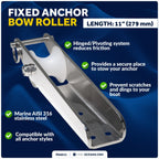 316 Stainless Steel Fixed Anchor Bow Roller for Boats (11-Inch)