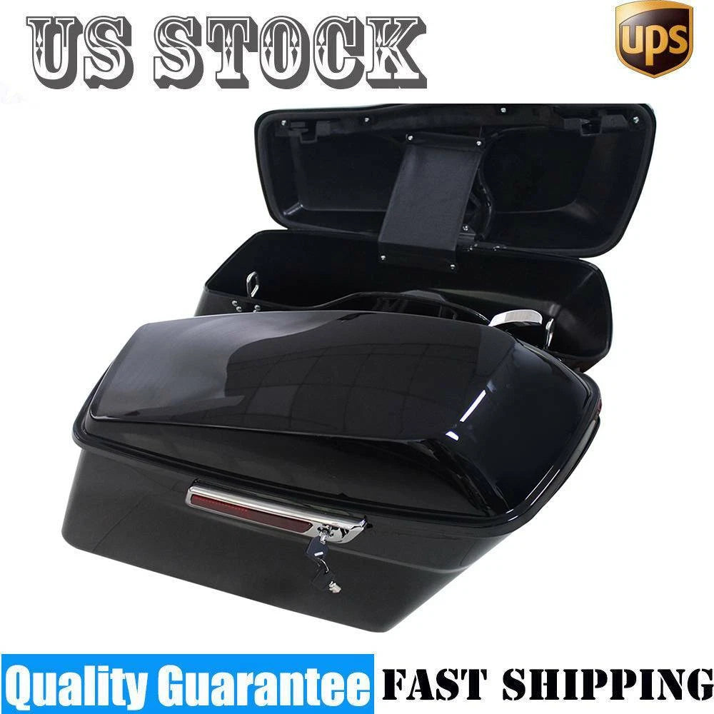 Hard Saddle Bags w/ Latch Lids Hardware Kit for Harley Touring (2014–2023)