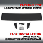 Rear Trunk Spoiler Wing Lip for Pontiac GTO (1970–1972) Black Factory Style