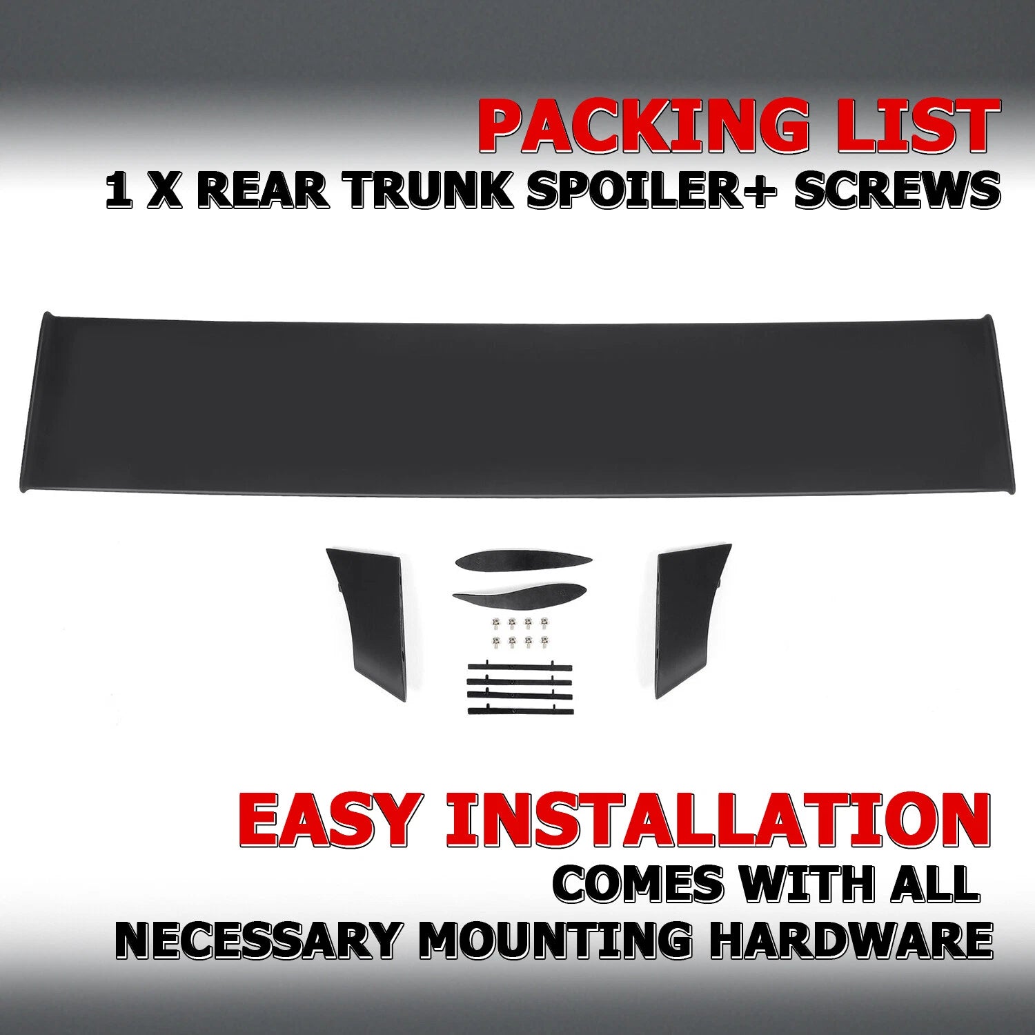Rear Trunk Spoiler Wing Lip for Pontiac GTO (1970–1972) Black Factory Style