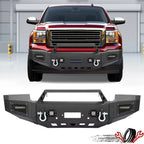 Black Steel Front Bumper Assembly with LED Spotlights for GMC Sierra 1500 (2007–2013)