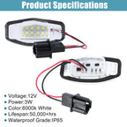 2X LED License Plate Light Assembly for Honda Accord, Acura 