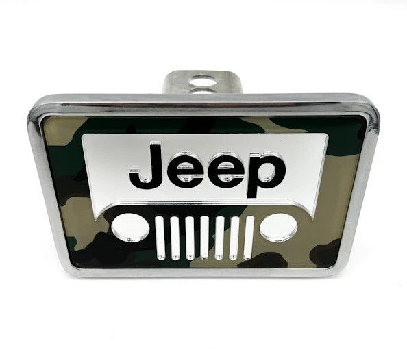 Hitch Cover Jeep Grill Logo Camouflage for 2 Inch Receiver (Universal Fit)