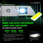 2X NOVSIGHT 9007 HB5 LED Headlight Bulbs 100W 20000LM for HID Xenon