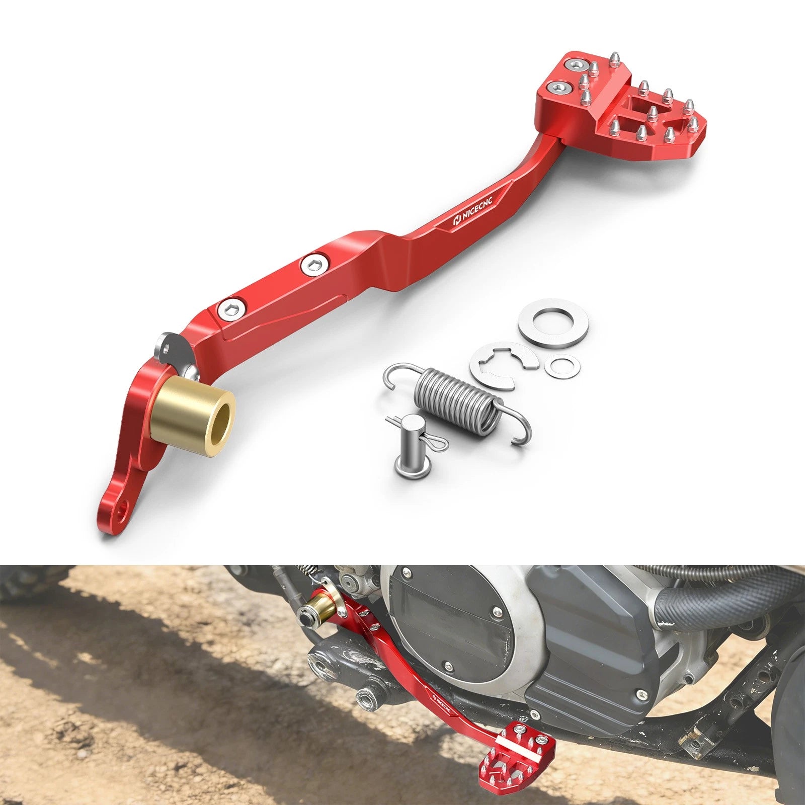 CNC Rear Brake Pedal Lever for Yamaha Banshee 350 (1987–2006) Red