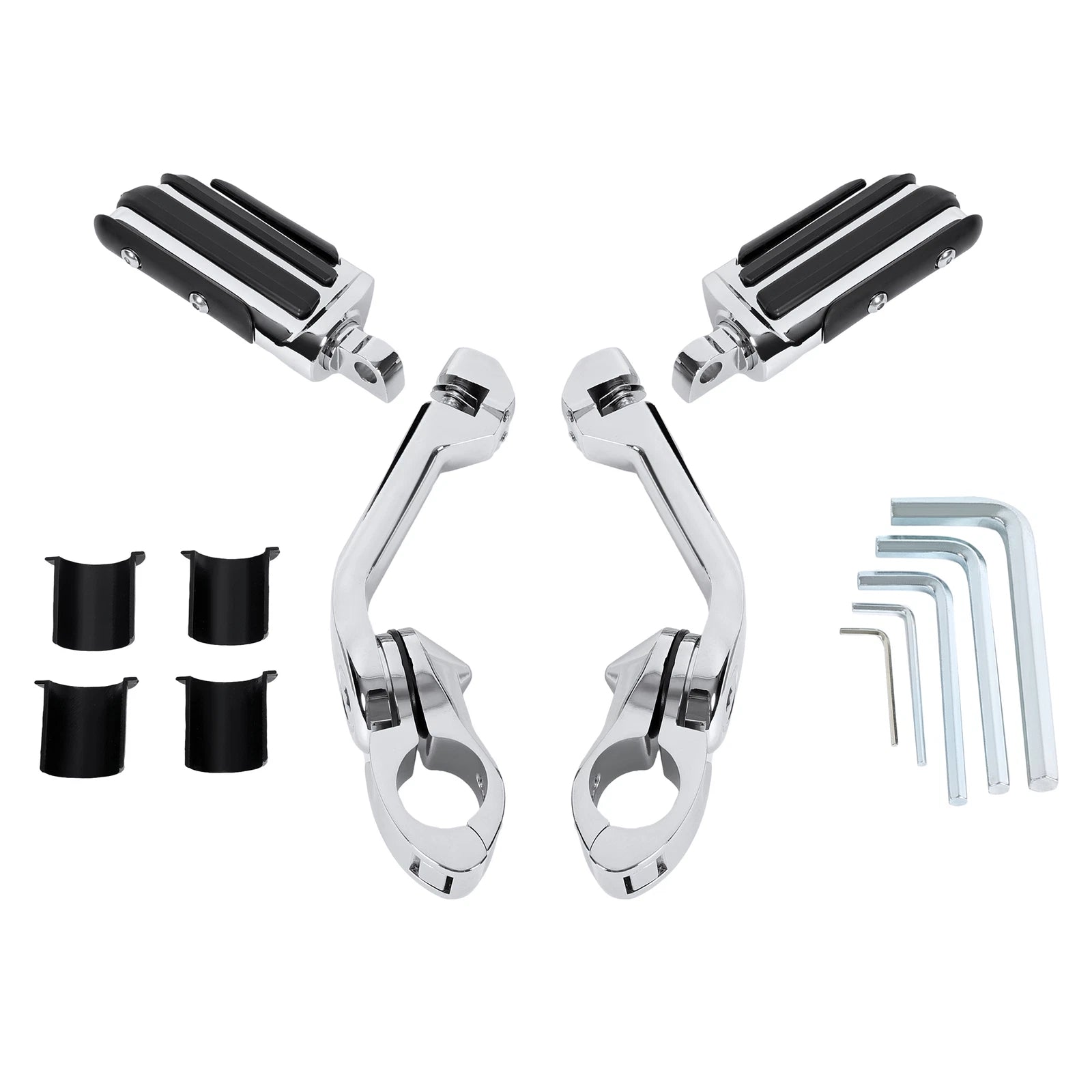Engine Guard Crash Bar + 1.25" Highway Foot Pegs for Harley Softail (2000–2017)