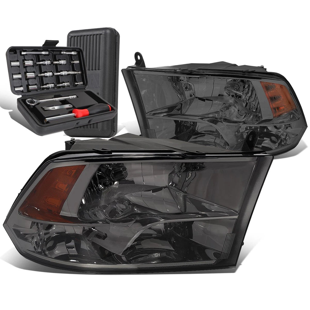Smoked/Amber Side Headlight Lamps for Dodge Ram Pickup (2009–2018)