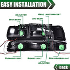 LED Chrome Headlights and Bumper Lamps for Chevy Silverado, Tahoe (1999–2006)