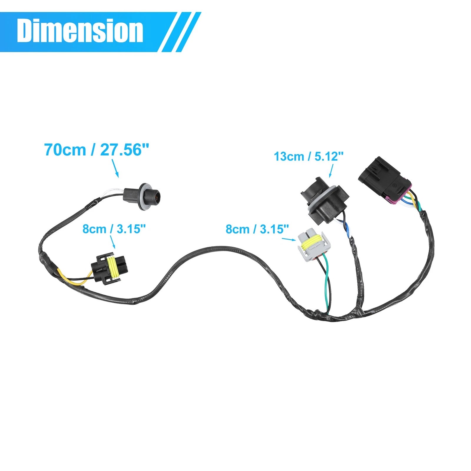 2Pcs Headlight Wiring Harness 645-539 15930264 for Chevrolet Malibu (2008–2012)
