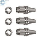 Set of 3 Collet Chucks for CNC Milling Machine (4 Inch Gauge Length)