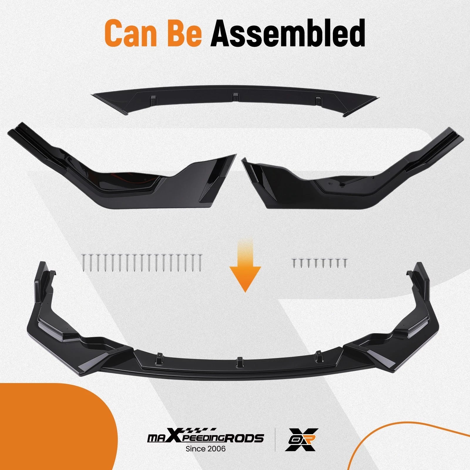 Black Front Splitter Lip for Toyota Corolla SE XSE (2020–2024) V2 Style