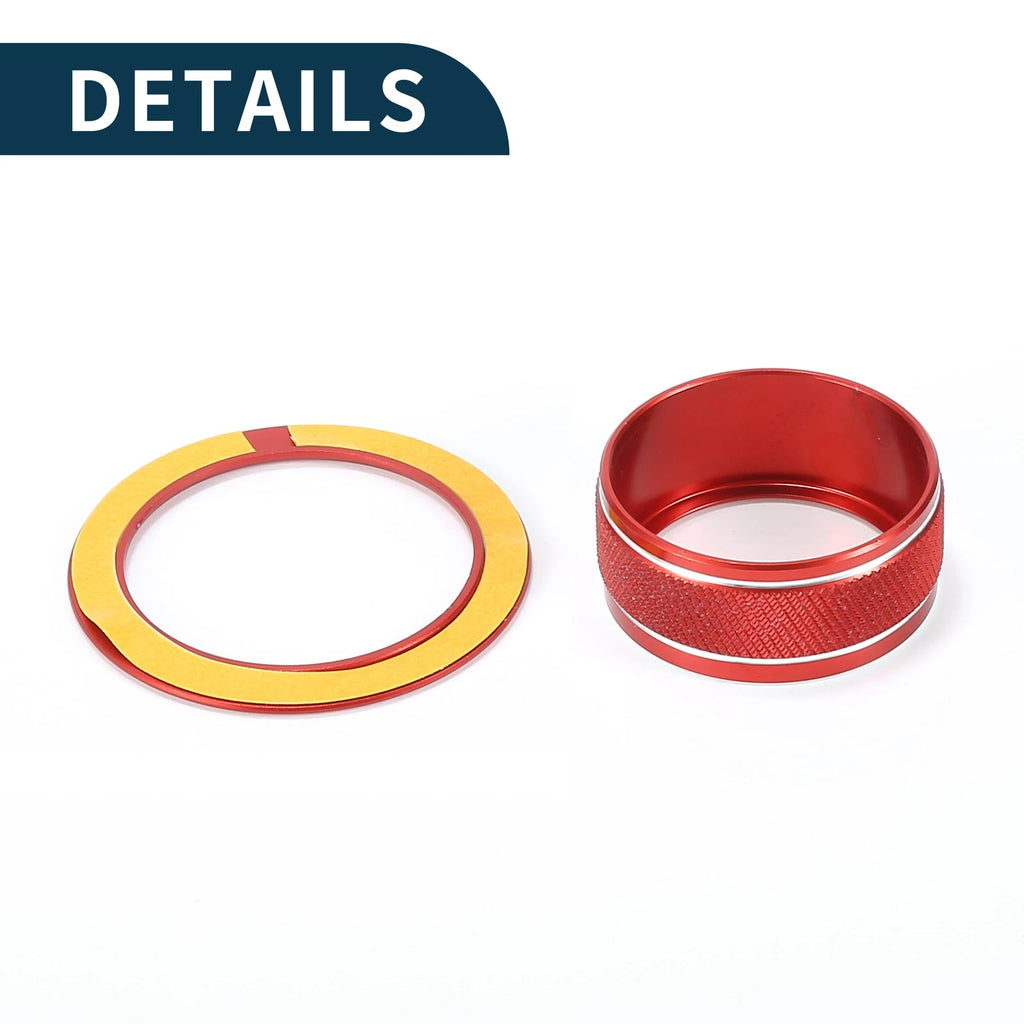 3 Pcs AC Climate Engine Start Stop Switch Knob Cover for Toyota Camry (2021–2023) Red