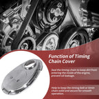 Polished Aluminum Timing Chain Cover Kit with Gaskets & Bolts for Chevy 