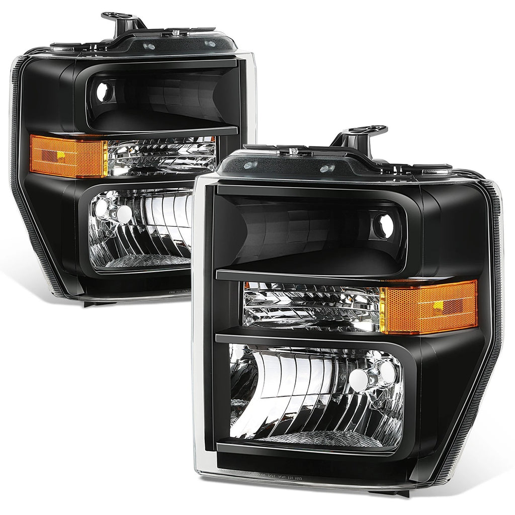 OE Style Black Housing Amber Corner Headlight for Ford E150-750 (2008–2021)