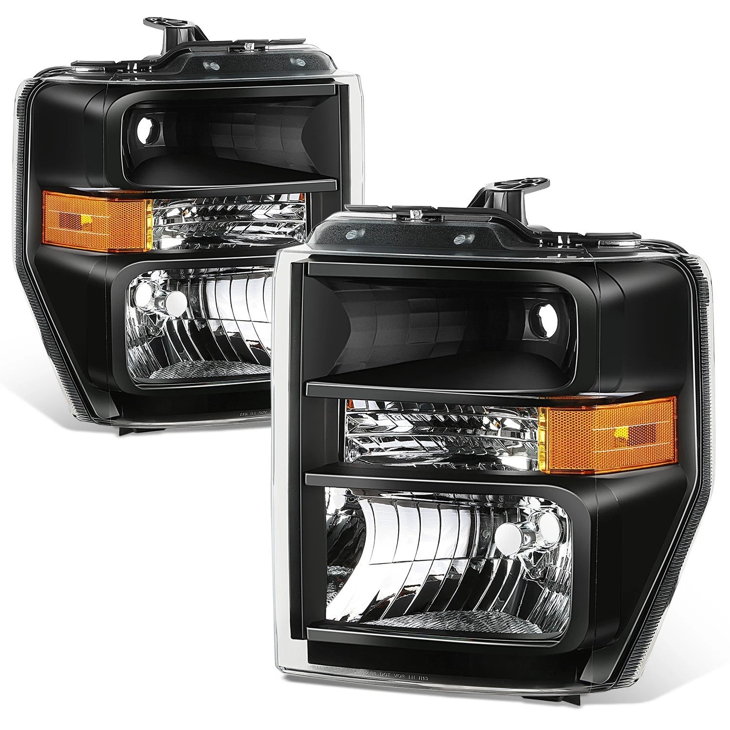 OE Style Black Housing Amber Corner Headlight for Ford E150-750 (2008–2021)