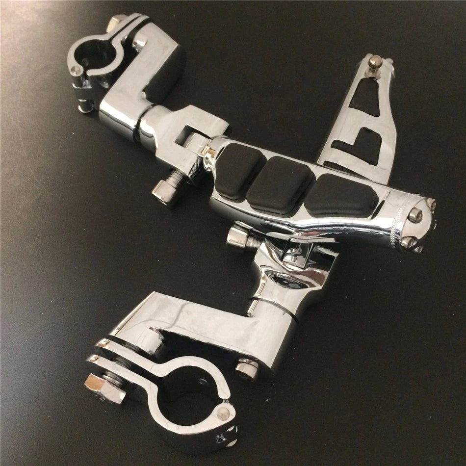 Front 25MM Foot Peg Clamps for Honda GoldWing GL Black Rubber
