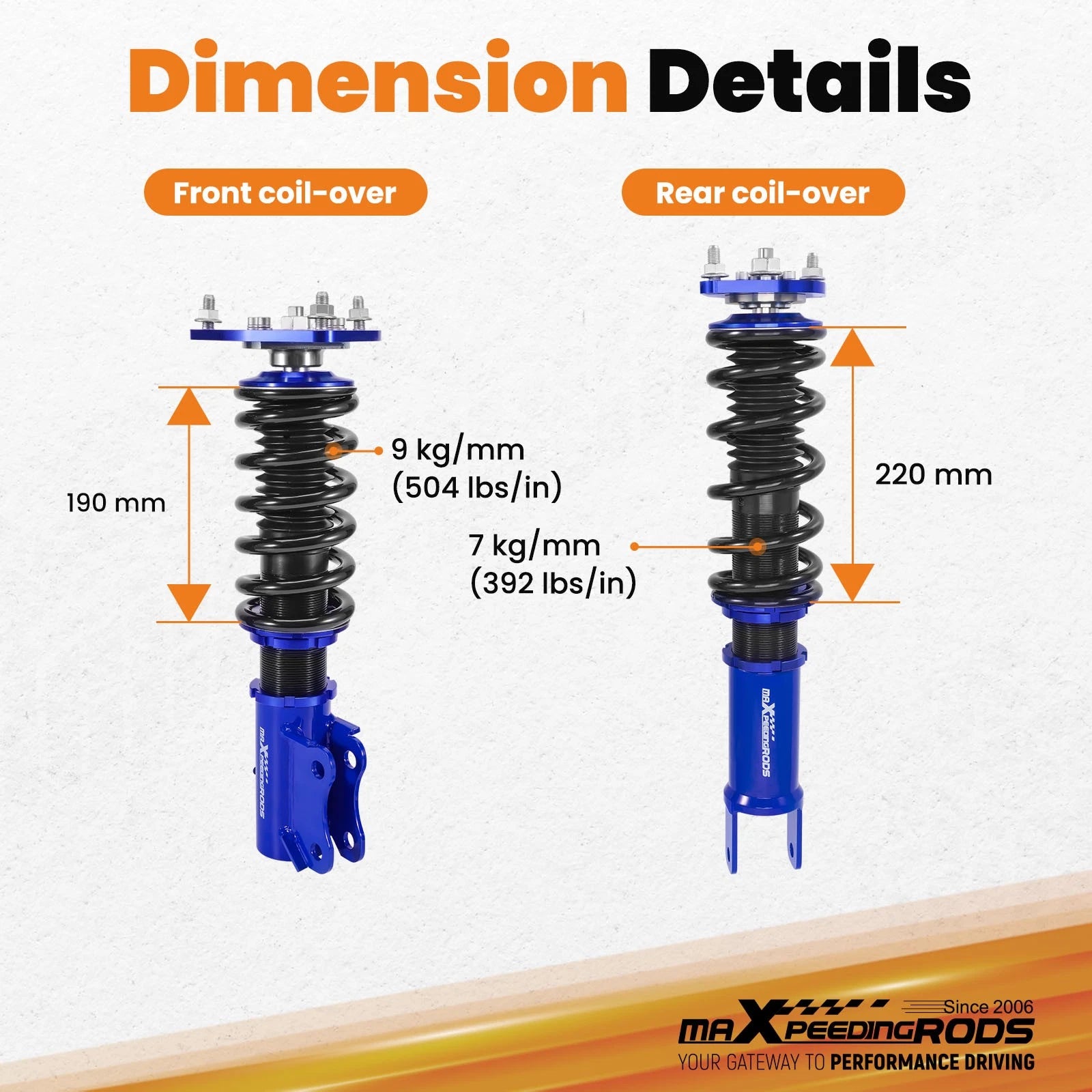 Coilovers Suspension Kit for Mitsubishi Lancer EVO 8 (2003-2005)