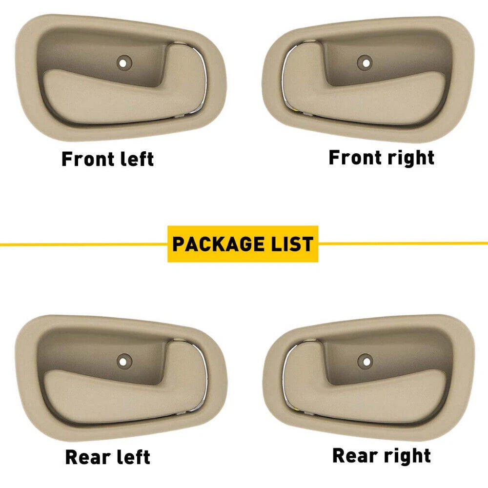 Interior Door Handles Beige for 1998–2002 Toyota Corolla (2 Left, 2 Right)