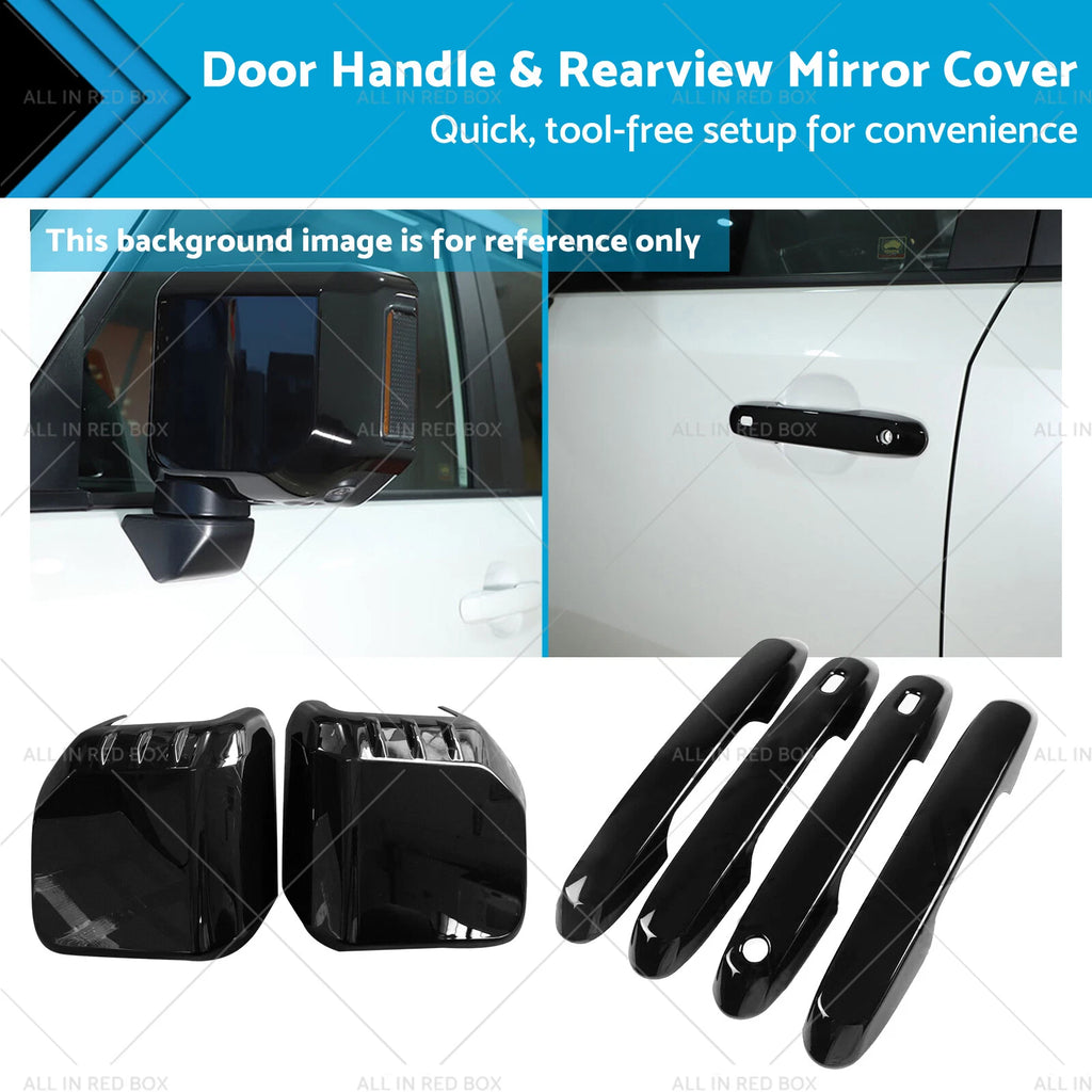 Glossy Door Handle & Rearview Mirror Cover for Toyota Prado LC250 (2009–2023)