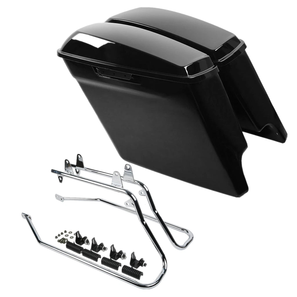 5'' Stretched Hard Saddlebags & Conversion Brackets for Harley Softail (1984–2017)