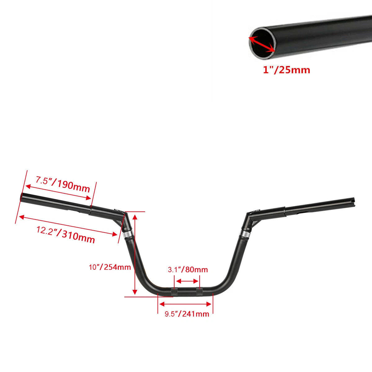 Adjustable 10" Rise 1.25" Handlebar for Harley Softail (1997–2023)