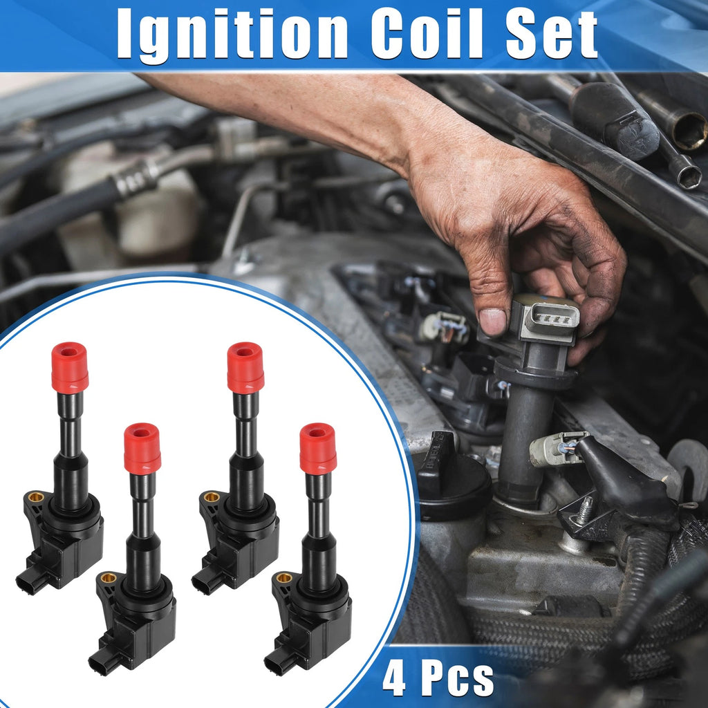 Set of 4 Ignition Coils for Honda Civic L4 1.3L (2003–2010) 30521-PWA-003