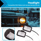 2Pcs Headlight Lamps Kit for Bobcat 450 453 463 553 653 319 320 (6577801)