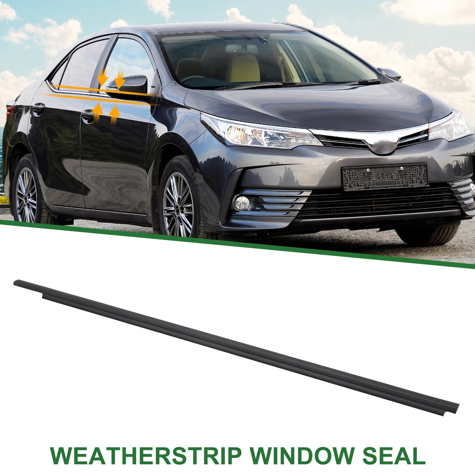 1pc Front Left Weatherstrip Window Seal No. 7572002200 for Toyota Corolla (2003–2008)