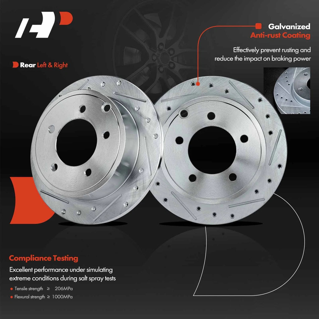 Rear Drilled Brake Rotors for Mitsubishi Lancer (2008-2017)